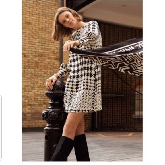 ⚫ Richard Allan H&M Houndstooth Boat Neck Dress (New without tag)